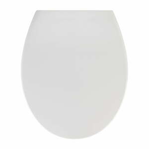 Biele WC sedadlo s jednoduchým zatváraním Wenko Samos, 44,5 x 37,5 cm