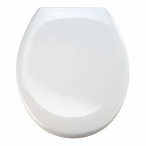 Biele WC sedadlo s jednoduchým zatváraním Wenko Premium Ottana, 45,2 × 37,6 cm