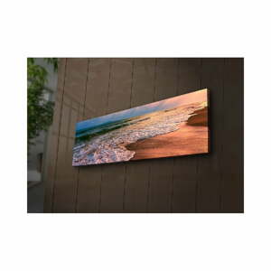 Podsvietený obraz Wallity Beach, 90 × 30 cm