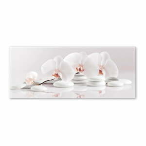 Obraz Styler Glasspik Spa & Zen White Stones, 50 × 125 cm
