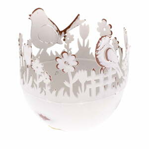 Kovový dekoratívny držiak na vajíčka s vtáčikmi Dakls