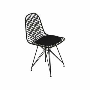 Čierne kovové jedálenské stoličky v súprave 2 ks Kafes – Kalune Design