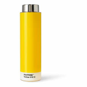 Žltá cestovná nerezová fľaša 500 ml Yellow 012 – Pantone