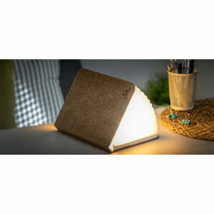 Tmavohnedá veľká LED stolová lampa v tvare knihy Gingko Booklight