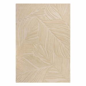 Béžový vlnený koberec Flair Rugs Lino Leaf, 160 x 230 cm
