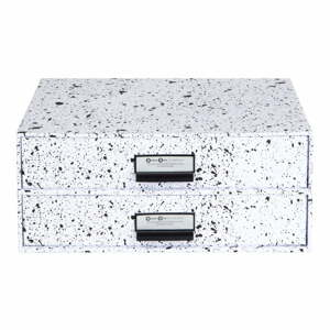 Čierno-biely zásuvkový box s 2 zásuvkami Bigso Box of Sweden Birger