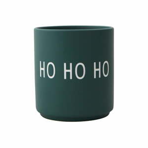 Tmavozelený porcelánový hrnček Design Letters Favourite Ho Ho Ho