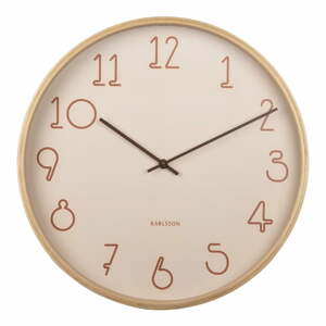 Béžové nástenné hodiny Karlsson Sencillo, ø 40 cm