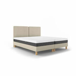 Béžová dvojlôžková posteľ Mazzini Beds Lotus, 160 x 200 cm