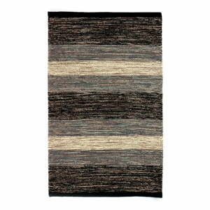 Čierno-sivý bavlnený koberec Webtappeti Happy, 55 x 110 cm