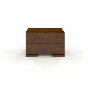 Hnedý nočný stolík z borovicového dreva Skandica Sandemo
