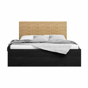 Čierna dvojlôžková posteľ s úložným priestorom a roštom 160x200 cm Hanoi - Marckeric