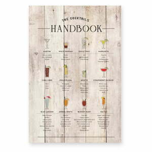 Drevená ceduľa 40x60 cm Cocktails Handbook - Really Nice Things