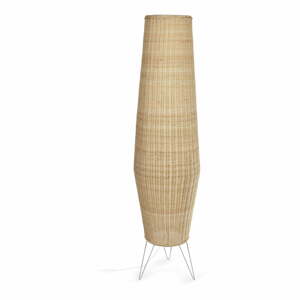 V prírodnej farbe ratanová stojacia lampa s ratanovým tienidlom (výška  120 cm) Kamaria – Kave Home