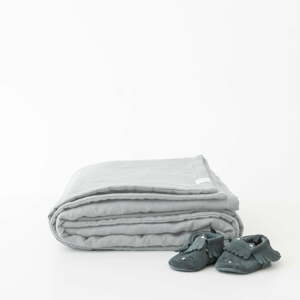 Sivá ľanová detská deka 140x200 cm - Linen Tales