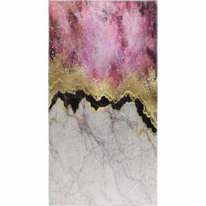Bielo-ružový umývateľný koberec 50x80 cm – Vitaus