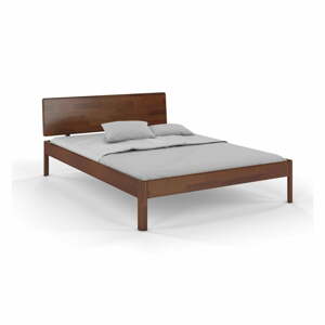 Tmavohnedá dvojlôžková posteľ z borovicového dreva 160x200 cm Ammer - Skandica