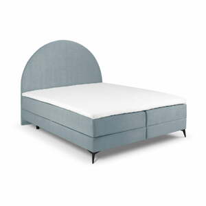 Svetlomodrá boxspring posteľ s úložným priestorom 160x200 cm Sunrise – Cosmopolitan Design