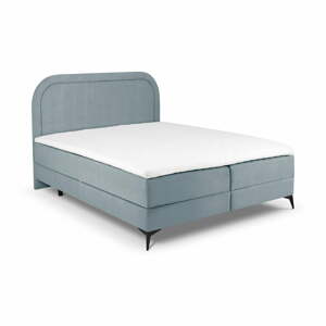 Svetlomodrá boxspring posteľ s úložným priestorom 160x200 cm Eclipse – Cosmopolitan Design
