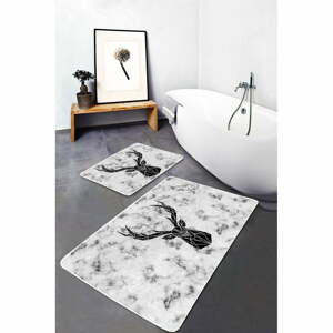 Čierno-biele kúpeľňové predložky v súprave 2 ks 60x100 cm – Mila Home