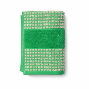 Zeleno-béžový uterák z bio bavlny 50x100 cm Check - JUNA