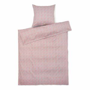 Svetlomodro-ružové predĺžené obliečky na jednolôžko z bavlneného saténu 140x220 cm Pleasantly - JUNA