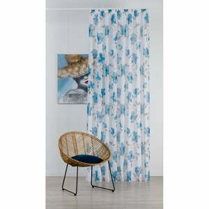 Bielo-modrá záclona 300x260 cm Mariola - Mendola Fabrics