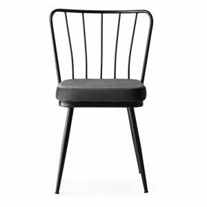Antracitové kovové jedálenské stoličky v súprave 2 ks Yildiz – Kalune Design