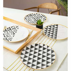 Čierno-biele keramické taniere v súprave 4 ks ø 25 cm – Hermia
