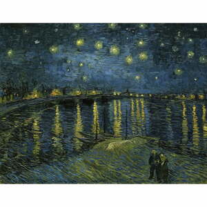 Obraz - 50x40 cm reprodukcia The Starry Night, Vincent van Gogh – Fedkolor