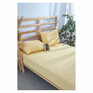 Žltá napínacia bavlnená plachta 160x200 cm – Mila Home