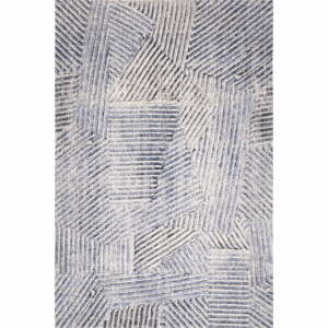 Svetlomodrý vlnený koberec 133x180 cm Strokes – Agnella