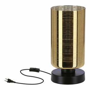 Stolová lampa so skleneným tienidlom v čierno-zlatej farbe (výška 25 cm) Cox – Candellux Lighting