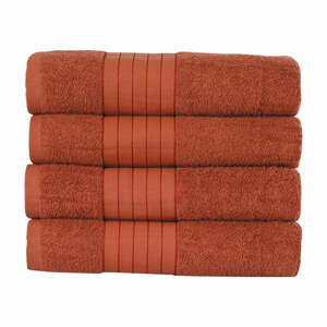 Bavlnené uteráky v tehlovooranžovej farbe v súprave 4 ks 50x100 cm – Good Morning