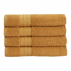 Bavlnené uteráky v horčicovohnedej farbe v súprave 4 ks 50x100 cm – Good Morning