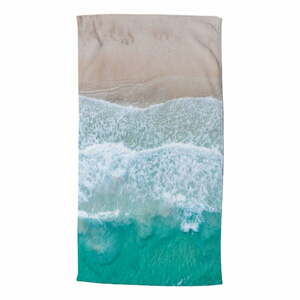 Béžovo-tyrkysovomodrá plážová osuška 100x180 cm – Good Morning