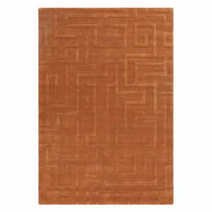 Vlnený koberec v tehlovej farbe 160x230 cm Maze – Asiatic Carpets