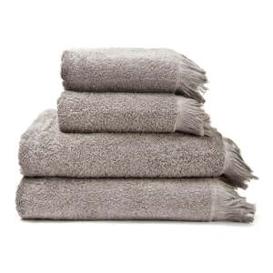 Sivé/hnedé bavlnené uteráky a osušky v súprave 4 ks – Bonami Selection