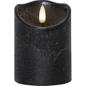 Čierna vosková LED sviečka Star Trading Flamme Rustic, výška 10 cm