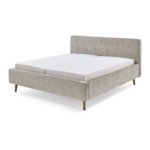 Béžová čalúnená dvojlôžková posteľ s roštom 180x200 cm Primavera – Meise Möbel