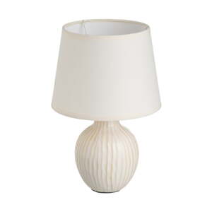 Krémová keramická stolová lampa s textilným tienidlom (výška 28 cm) – Casa Selección