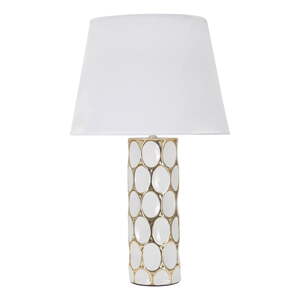 Biela/v zlatej farbe keramická stolová lampa s textilným tienidlom (výška  56 cm) Glam Carv – Mauro Ferretti