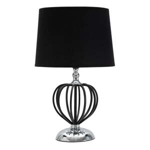 Čierna/v striebornej farbe stolová lampa s textilným tienidlom (výška  44,5 cm) Darky – Mauro Ferretti