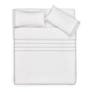 Biele predĺžené obliečky na dvojlôžko z bavlneného perkálu 240x260 cm Cintia – Kave Home