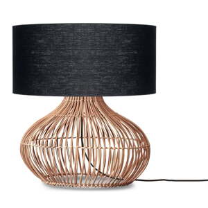 Stolová lampa s textilným tienidlom v čierno-prírodnej farbe (výška 60 cm) Kalahari – Good&Mojo