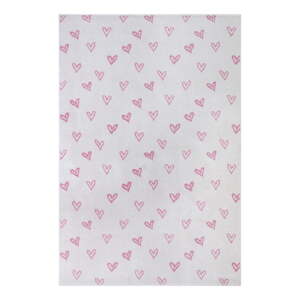 Biely/ružový detský koberec 120x170 cm Hearts – Hanse Home