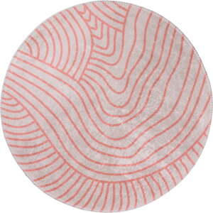 Svetloružový/krémovobiely umývateľný okrúhly koberec ø 80 cm Yuvarlak – Vitaus