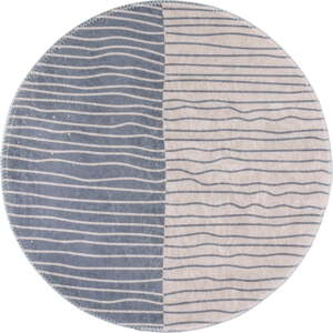 Sivý/krémovobiely umývateľný okrúhly koberec ø 80 cm Yuvarlak – Vitaus
