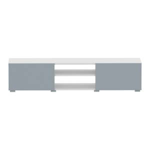 Biely/sivý TV stolík 140x31 cm Podium – TemaHome