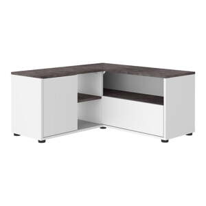 Biely/sivý TV stolík v dekore betónu 90x45 cm Angle – TemaHome